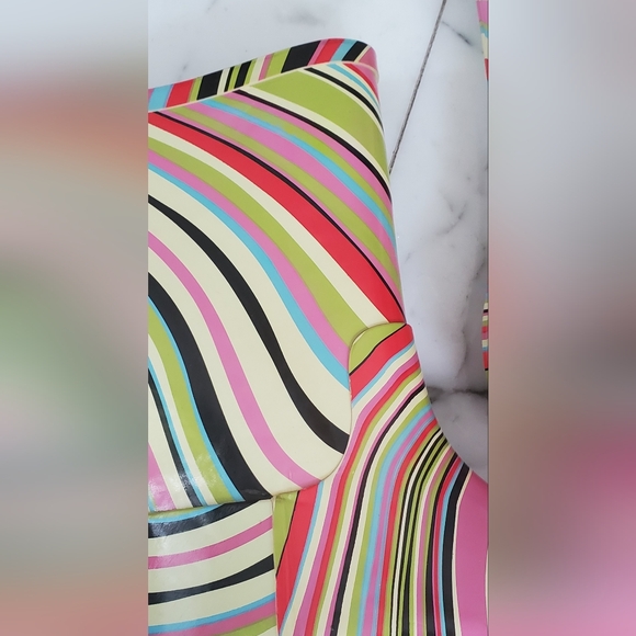 PAUL SMITH- size 10/40 -rubber rain boots -Stripe Kitten Heel-multicolor - Picture 13 of 16